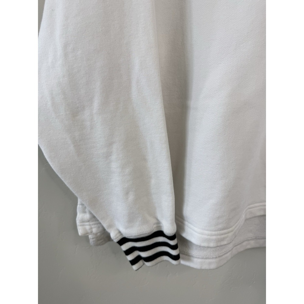 MYNE White/Black Cotton Knit Striped Collar Pullover Sweatshirt Men's Sample - Picture 2 of 6